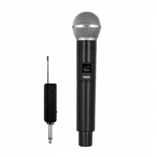 Micrófono portátil de mano, micrófono inalámbrico, micrófono dinámico unidireccional profesional de mano con función de silencio, batería de 800mAh, conector de 6.35mm, micrófono profesional de mano, adecuado para karaoke, fiesta, iglesia, grabación de actuaciones - Multicolor - Ver 14