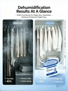 1pc, 3pcs, 5pcs Fresh Fragrance Moisture Absorber Box With Visible Water Collection Design, Disposable Anti-Mold Dehumidifier Desiccant Box Multi-Pack For Home Humidity Control, Odor Removal And Moisture-Proof Container, Suitable For Wardrobe, Cabinet, Shoe Rack, Drawer, Bedroom, Bathroom, Kitchen, Dorm, Apartment, Storage Room, Basement, Garage, RV, Bookshelf, Clothing Storage And Office Use (New, Old And Upgraded Versions Shipped Randomly, New And Upgraded Versions Have 20g Extra As Free Gift, No Additional Charge. Please Use With Confidence)) - View 4