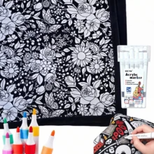 بطانية تلوين DIY ب- 24 لون مع أقلام تلوين، بطانية مخملية قابلة للغسل للرسم اليدوي الإبداعي، مناسبة لأنشطة الفن في العطلات - A - مشاهدة 12