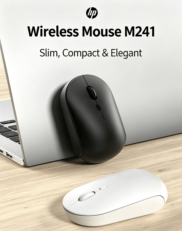 HP M241 Ratón inalámbrico, colores Morandi, 1600 DPI ajustable, clic silencioso, oficina de precisión, compatible con múltiples dispositivos, larga duración de batería