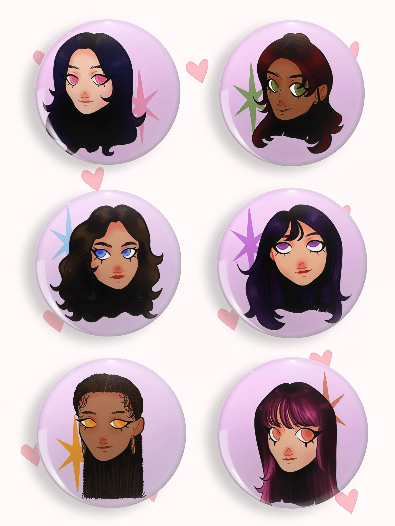 1/6Pcs Y2K Cartoon Katseye Button Pins Badge Brooches, Cute Aesthetic ...