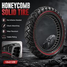 GLDYTIMES 12x2.125 Electric Scooter Solid Replacement Tire, 12.5x2.25 Puncture-Resistant Anti-Slip Durable Tire, Suitable For Razor Pocket Mod - Black - View 3
