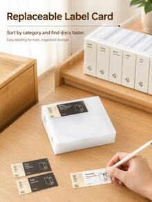 24片CD收納盒，便攜式硬塑CD收納盒附軟內層套，緊湊式抽拉CD/DVD光碟整理盒，省空間媒體收納盒，適用於汽車、居家、辦公室與旅行，汽車配件，汽車必需品，CD收納 - 查看 9