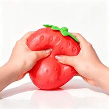 1 Peça Morangos Gigantes Crocantes e Macios, Brinquedos de Morango Macios / Brinquedos Macios / Manteiga Macia / Queijo Macio / Squishies > Slushi / Queijo Macio / Brinquedos Macios Gigantes / Brinquedos Fidget para Crianças Inquietas - Multicolorido - Visão 4