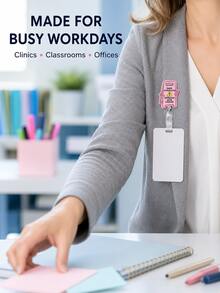 2D Overstimulation Badge Lanyard With Crocodile Clip, Fun ID Holder, Suitable For Teachers, Doctors, Nurses, Office Staff Colleagues Gift - Multicolor - View 4