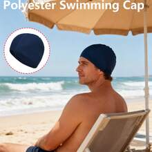 1pc Swimming Cap, Back To School Gift, Polyester Material, Adult Swimming Training Gear, Non-Waterproof, Elastic Band For Short And Long Hair, Multiple Colors Available - Multicolor - View 2