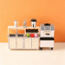 1pc Micro Scene Home Appliance Model, Micro Scene Milk Tea Shop Appliance Model, Ice Cream Machine Model, Milk Tea Bucket Model, Bean Grinder Model, Coffee Pot Model - Milk Tea Shop Equipment Set - View 7