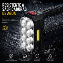 High-Power Rechargeable Solar LED Flashlight With 8 LEDs And USB Charging - Black - View 4