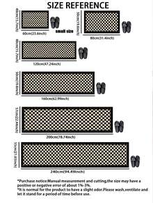 1pc Of Black And White Checkered Pattern Kitchen Mat,Water-Absorbing And Easy To Clean. Suitable For Use In Kitchens, Bathrooms, And Other Areas. It's Versatile Throughout The Year And Suitable For Various Holidays. - Multicolor - View 6