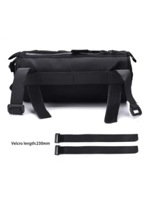 Large Capacity Adjustable Bicycle Handlebar Bag, Multi-Compartment Front Frame Bag With Handlebar Mount, Stylish Cylindrical Design, Elastic Storage System For Cycling Essentials - Multicolor - View 9