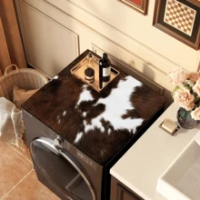 1pc Cow Print Washable Laundry Mat, Non-Slip, Waterproof, Durable, Retro Style Laundry Room Rug, Kitchen Floor Mat, Bathroom Laundry Decor - Multicolor - View 8
