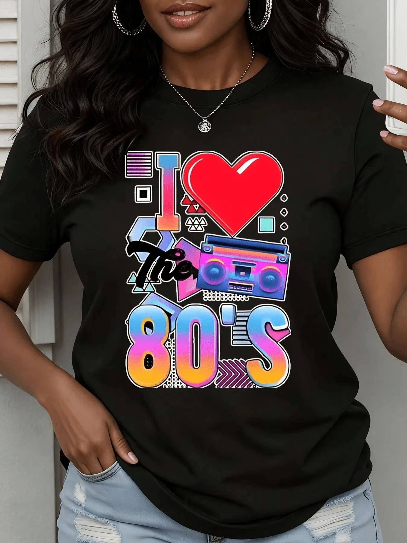 Women T-Shirts - 黑色 - 查看 1