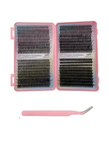 Mixed Styles Individual Lash Clusters Storage Box DIY Self Graft Eyelash Extensions 4 Types Segmented Fake Lashes D Curl Wispy Fluffy Lashes For Beginner Home Makeup - View 7
