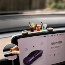 1/3/7件迷你咖啡杯車飾，美式療癒風飲料裝飾，樹脂裝飾品，儀表板、後視鏡飾品，桌面小裝飾，車內療癒裝飾，汽車配件 - 咖啡飲料 - 查看 2
