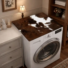 1pc Cow Print Washable Laundry Mat, Non-Slip, Waterproof, Durable, Retro Style Laundry Room Rug, Kitchen Floor Mat, Bathroom Laundry Decor - Multicolor - View 5