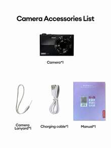 Lenovo XJ22 CCD復古數位相機 16倍光學變焦 自動對焦 HD拍攝 1000mAh長效電池 便攜時尚卡片相機 初學者友善 照片與影片一體機 旅行街拍居家必備 聖誕生日節日禮物 - 黑色 - 查看 11