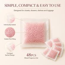 48 Pack Mixed Scent Sachets, Suitable For Wardrobes, Drawers And Suitcases, Mini Fragrant Wardrobe Freshener Bags, Compact Clothing Storage Scent Sachets For Home And Travel - Multicolor - View 5