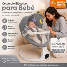 Smart Electric Baby Rocker With Timer Function, 5 Rocking Speeds, Bluetooth Music, And Mosquito Net - Grey - View 12