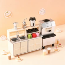 1pc Micro Scene Home Appliance Model, Micro Scene Milk Tea Shop Appliance Model, Ice Cream Machine Model, Milk Tea Bucket Model, Bean Grinder Model, Coffee Pot Model - Milk Tea Shop Equipment Set - View 6