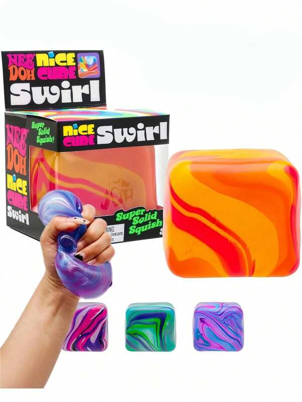 asmodee NeeDoh Best-Selling Stress Relief Toy NeeDoh Vortex Cube Maltose Soft Squeeze Strawberry Star, handgemaakt knijpspeeltje (verpakking kan variëren vanwege frequente updates van de fabrikant, doosstijl is willekeurig)