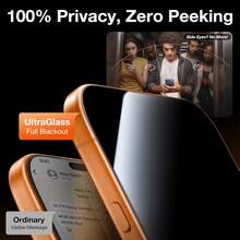 CASECOPS 1Pack Privacy Anti-Peeping Phone Screen Protector, Compatible With IPhone 17 Pro Max/17 Pro/17 Air/17e/17/16 Pro Max/16 Pro/16 Plus/16/15 Pro Max/15 Pro/15 Plus/15/14/13/12/11, Full Screen Protection, Anti-Peeping, Anti-Fingerprint, Anti-Scratch, Compatible Phone Case - 1 Pack - View 3