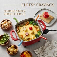 AORAN All-In-One Square Electric Cooker, Ceramic Non-Stick Electric Skillet Hot Pot With Stay-Cool Handles, Glass Lid, Bonus Silicone Cooking Tools For Steaming, Frying, Braising & Hotpot - US A Type Plug(110-127V) - View 5