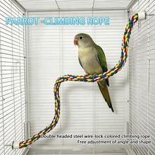 Bird Cotton Rope Perch Stand, Parrot Climbing Chew Toy, Training Standing Perch For Pet Birds, Enrichment Entertainment Cage Accessory, 4 Sizes To Choose - Multicolor - View 9