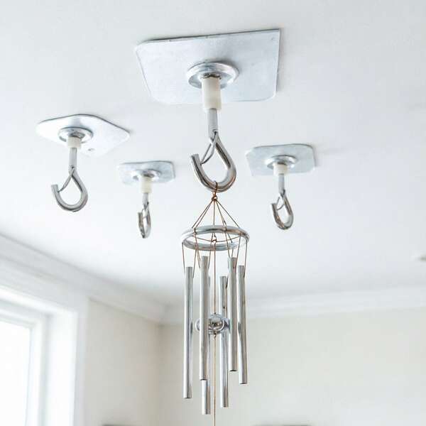 1pc/5pcs/10pcs No-Drill Damage-Free Hanging Hooks, Strong Ceiling Inverted Hooks For Hanging Lights And Plants, Adhesive Glass Suction Cup Poppy Mobile Curtain Eye Hooks, Ceiling Hanging Hooks