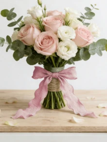 4cm Goddess Day Mother's Day Valentine's Day Pleated Ribbon High-End Elastic Ruffle Bubble Pleat Webbing Cake Birthday Box Packaging Ribbon Gift Wrapping Ribbon Hair Tie Cake Packaging DIY Bow Flower Bouquet Gift Cake Packaging Floral Satin Ribbon - Pink - View 9