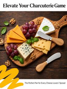 9Pcs Butter Spreader Knife, Stainless Steel Cheese Spreader, Jam Cheese Spreaders Knives With Wooden Handle For Charcuterie, Sandwiches, Dips, And Appetizer Kitchen Use - View 5