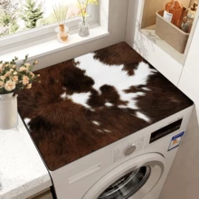 1pc Cow Print Washable Laundry Mat, Non-Slip, Waterproof, Durable, Retro Style Laundry Room Rug, Kitchen Floor Mat, Bathroom Laundry Decor - Multicolor - View 9