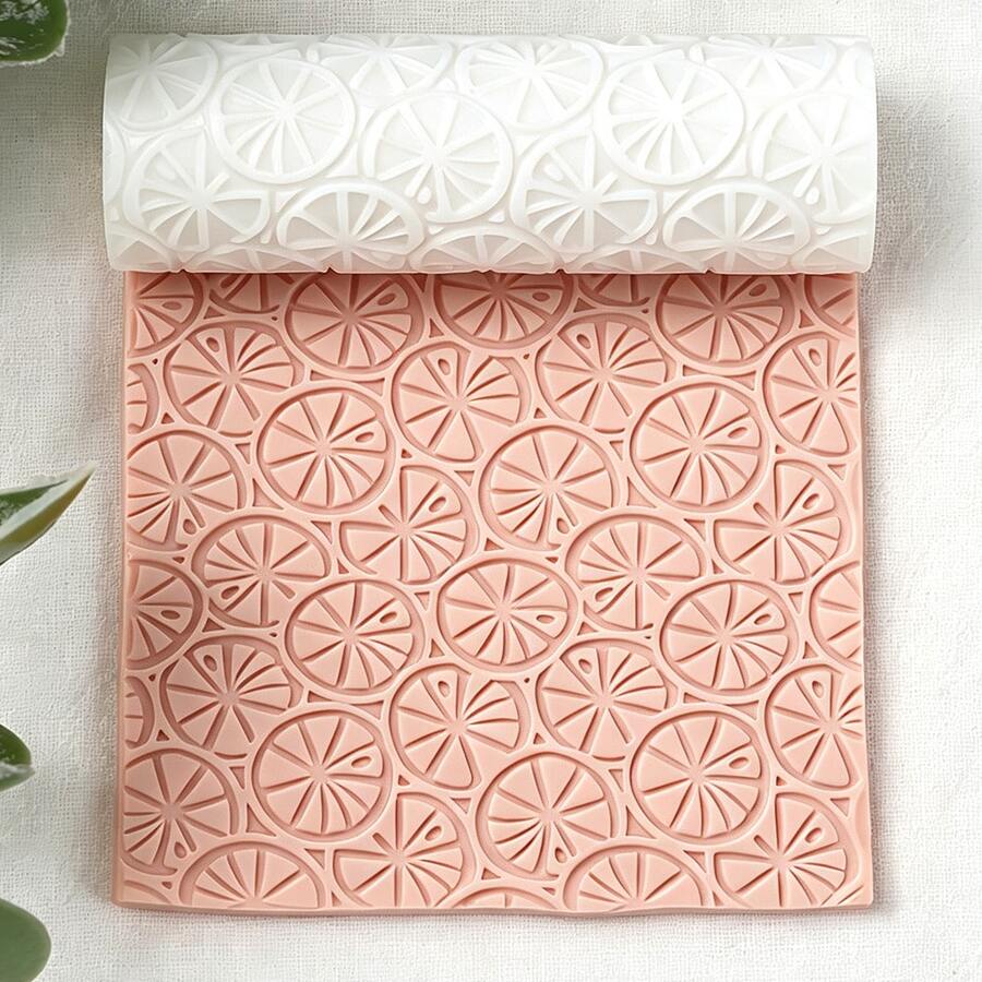 1 PC Fruit Lemon Pattern Polymer Clay Texture Roller, Polymer Clay Earring Making Roller - Very Suitable For Making Polymer Clay Texture Sheets