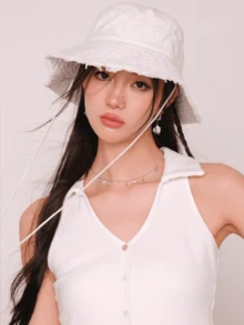 1pc Women's Vintage Distressed Washed Bucket Hat, Suitable For Outdoor Travel, Spring/Summer Sun Protection, Daily Wear, Beach And Vacation - A - View 5