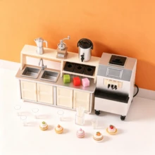 1pc Micro Scene Home Appliance Model, Micro Scene Milk Tea Shop Appliance Model, Ice Cream Machine Model, Milk Tea Bucket Model, Bean Grinder Model, Coffee Pot Model - Milk Tea Shop Equipment Set - View 3