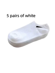 5 Pasang Kaos Kaki Pendek Minimalis Wanita Warna Hitam, Putih, Abu-abu - MultiWarna - View 9