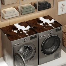 1pc Cow Print Washable Laundry Mat, Non-Slip, Waterproof, Durable, Retro Style Laundry Room Rug, Kitchen Floor Mat, Bathroom Laundry Decor - Multicolor - View 2