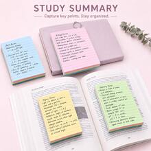 100/200 Sheets 4-Color Lined Sticky Notes, 10 X 15cm Large Self-Adhesive Memo Pads, Suitable For Students, Office, Home, School, Learning, Back To School Supplies - one-size - View 5