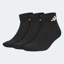 Adidas 3 Pairs Men's Sports Socks, Shock-Absorbing Invisible Arch Support, Mid-Calf White Neutral Socks JC9271 - Black - View 8