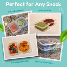Reusable Snack Containers With Lids: 10/20/40pcs Snack Packaging Containers - Snack Box Containers Portion Control - Meal Prep Containers - Travel Dual Compartment Snack Containers - Camping Essentials - Clear - View 8