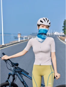 CAMEL CROWN Men's Full Face Sun Protection Mask, Ice Silk Neck Scarf, Multi-Functional Magic Headscarf, Suitable For Cycling And Summer Sports - White Waves Surged to the Sky - View 3