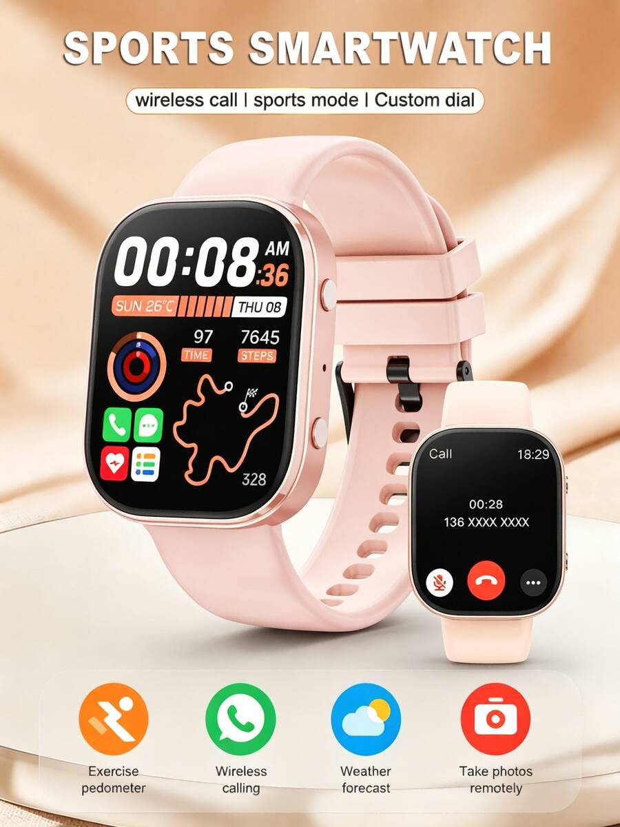 Hwagol Women's Smart Watch, Supports Bluetooth Calling, Sports Mode, Step Counting, Calorie Monitoring, Sleep Tracking, Compatible With Android And IOS, Suitable For Fitness/Daily Wear