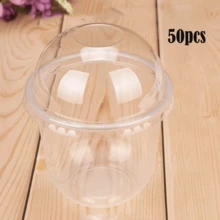 10/50 Covered Cake Mugs, Reusable Transparent Cake Preservation Box, No Hole Dome Cake/Dessert Cup, Suitable For Cakes, Mousse, Milkshakes, Yogurt, Ice Cream Cakes, Fruit Pudding - View 10