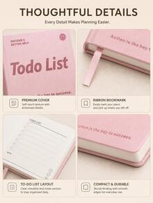 Planificador portátil de gestión del tiempo, incluye páginas de horario, seguimiento de hábitos y establecimiento de metas; este cuaderno compacto y práctico de autodisciplina es perfecto para usar en la escuela, el lugar de trabajo, el estudio y los viajes. - multicolor - Ver 7