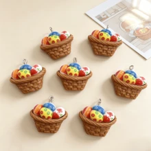 5/10pcs Resin Easter Egg Pendants, Suitable For DIY Jewelry Making, Perfect For Party Accessories, Earrings, Necklaces, Bag Charms - Basket Of Colorful Eggs Pendant - View 11