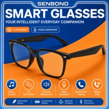 SENBONO Smart AI Glasses: Real-Time Translation, Hands-Free Calling & Voice Assistant. Stylish Bluetooth Audio Eyewear With Hall Effect Sensor & Easy Volume Control - View 8