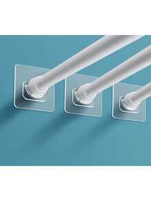 2/4-Piece Non Perforated Telescopic Wardrobe Curtain Rod Support Rod Stainless Steel Extendable Thin Rod No Need To Install Drying Rod Hat Rod Wardrobe Storage And Organizing Rod - Fixture/Bracket - View 2