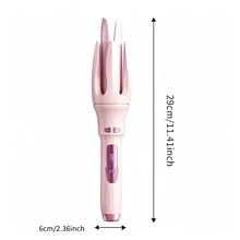 Fully Automatic Curling Iron With 4 Temperature Settings, Fast Heating, Bi-Directional Rotation, Automatic Shut-Off, Anti-Scald And Anti-Tangle Rotation Features, Perfect For Home And Travel. - Pink - View 4
