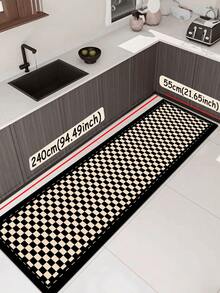 1pc Of Black And White Checkered Pattern Kitchen Mat,Water-Absorbing And Easy To Clean. Suitable For Use In Kitchens, Bathrooms, And Other Areas. It's Versatile Throughout The Year And Suitable For Various Holidays. - Multicolor - View 19