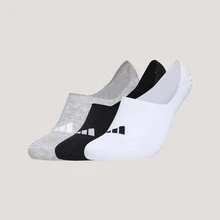 Adidas Unisex Light Sports SPORTSWEAR NO-SHOW SOCKS 3-Pack With Silicone Heel Design Anti-Slip Anti-Bacterial Anti-Odor Comfortable Boat Socks JC9265 - Black and White - View 1