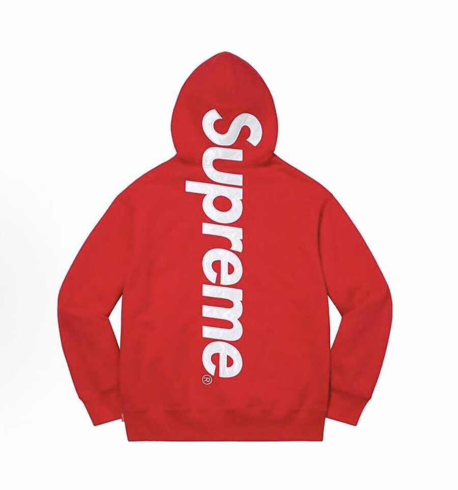 Supreme Satin Applique Hoodie FW24 | Premium Heavyweight Crossgrain Fleece Hoodie, Streetwear Layering Set For Men & Women - Red Hoodies - 查看 1